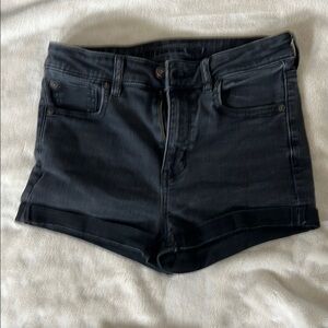American Eagle Women's Black Denim Shorts Next Level Stretch
